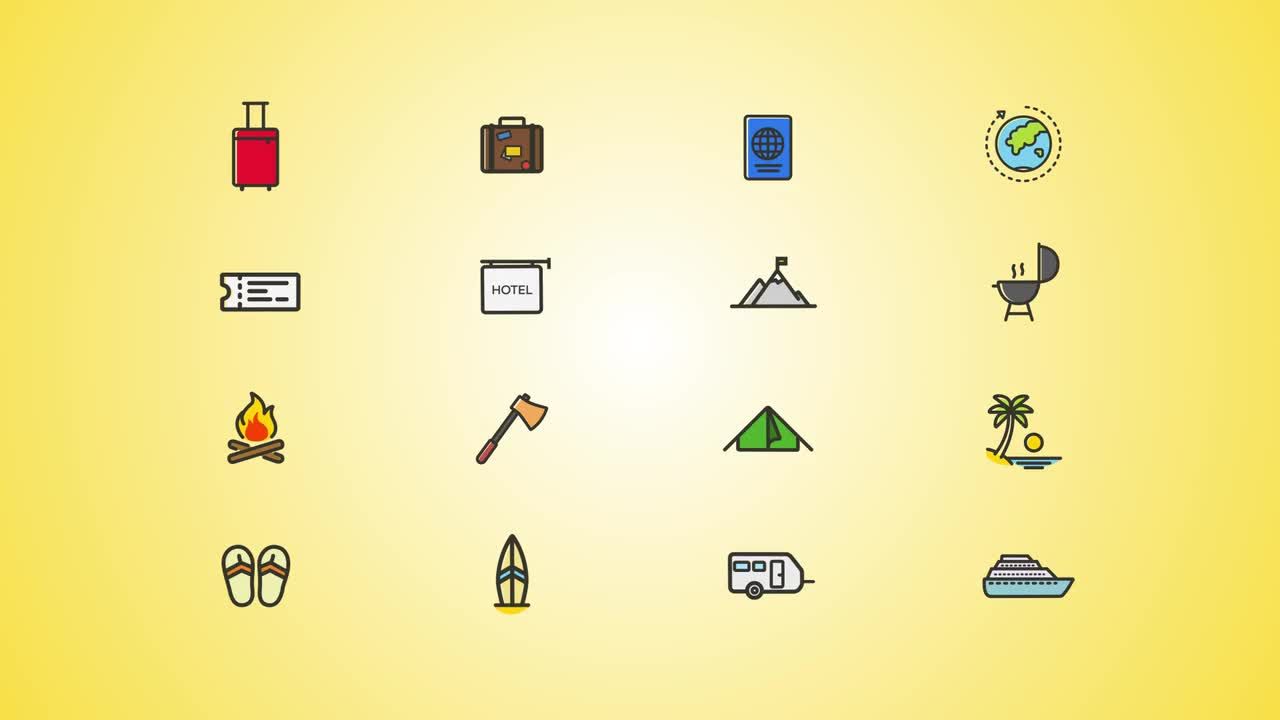 度假和周末图标包素材库精选AE模板