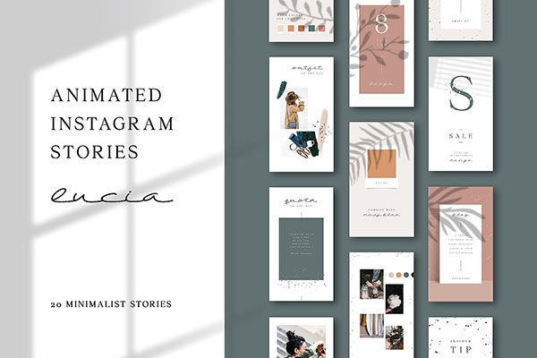 时尚极简的Instagram故事动画模板素材库精选 ANIMATED Instagram Stories – Lucia [psd]