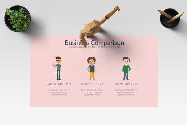 卡通可爱设计风格PPT演示文稿PPT模板 LIONHEAD Powerpoint Template插图(3)