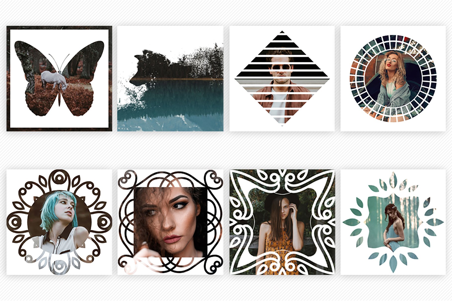 100款Instagram社交贴图照片效果PSD智能对象图层 100 Instagram Masks PSD Templates插图(3)