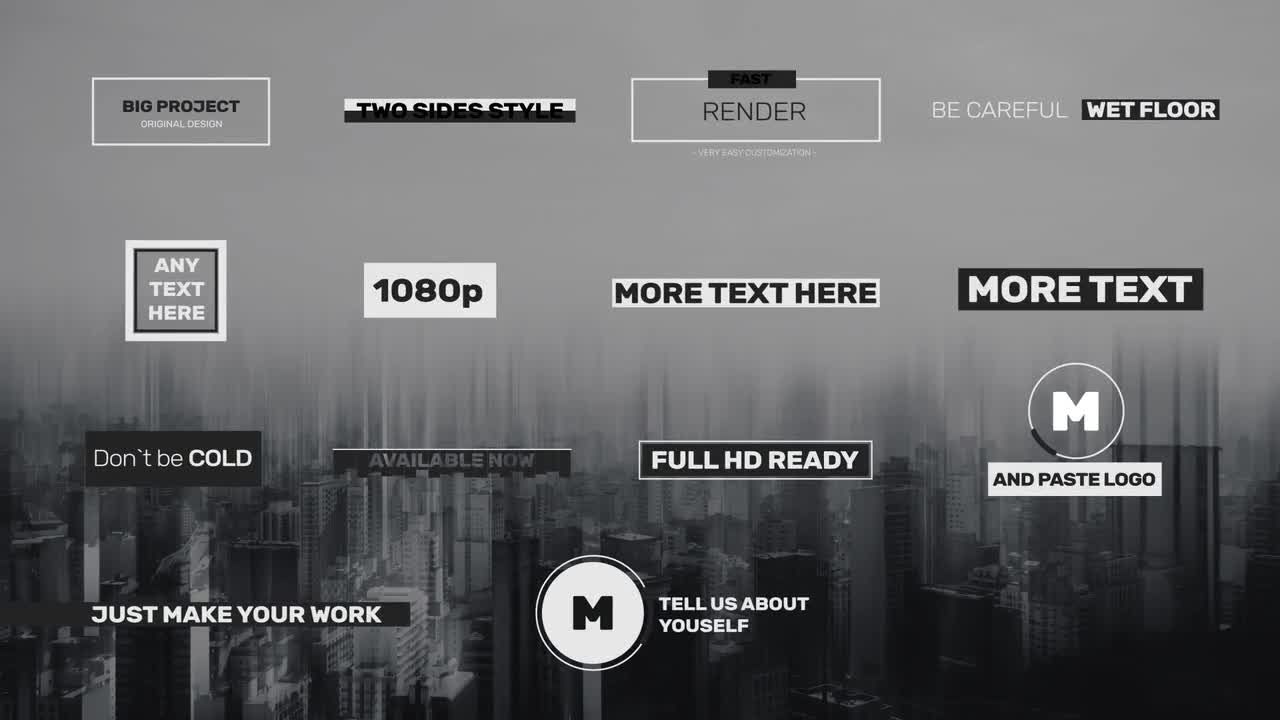 14个干净清晰创意的全屏标题动画素材库精选AE模板