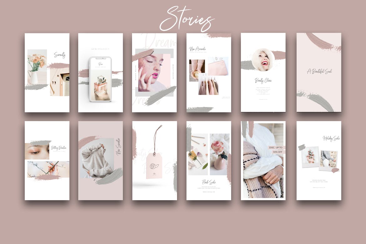 素雅风格Instagram品牌故事&贴图社交素材包 Instagram Tuscany Social Media Pack插图(4)