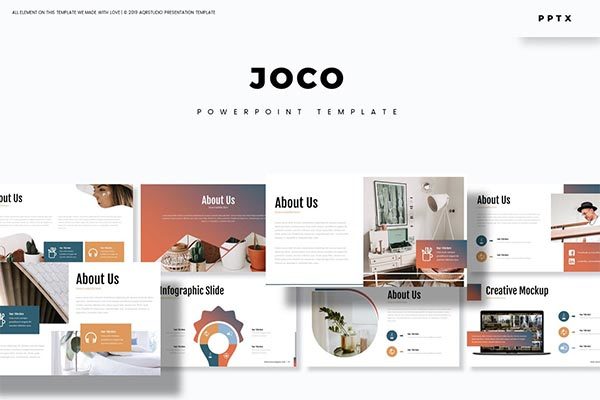 简约时尚高端多用途的powerpoint幻灯片演示模板（pptx）