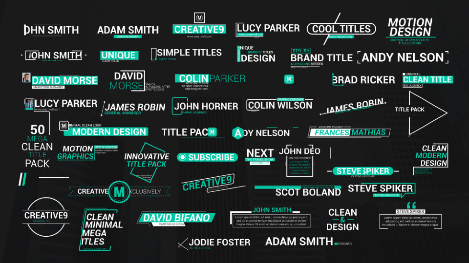 50个下三分之一电影全屏标题素材库精选AE模板