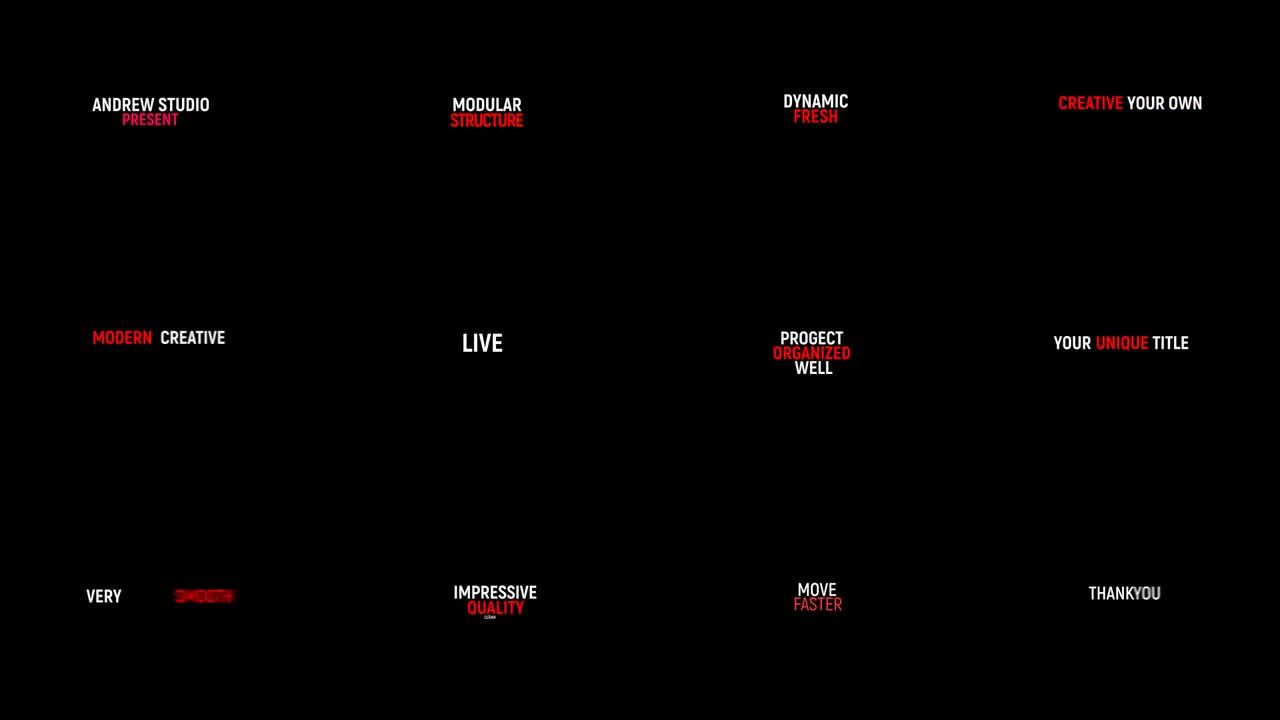 12个充满活力的全屏标题动画素材库精选AE模板