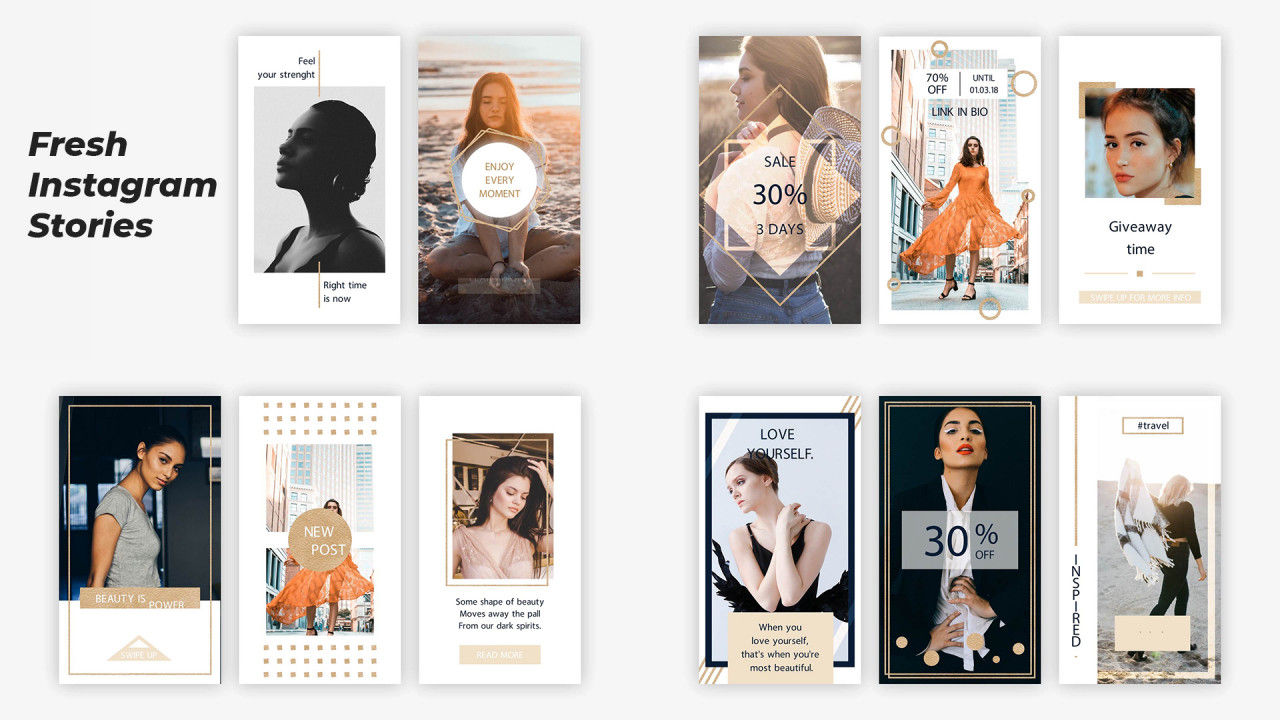 10个设计独特且动画优雅的Instagram故事素材库精选AE模板