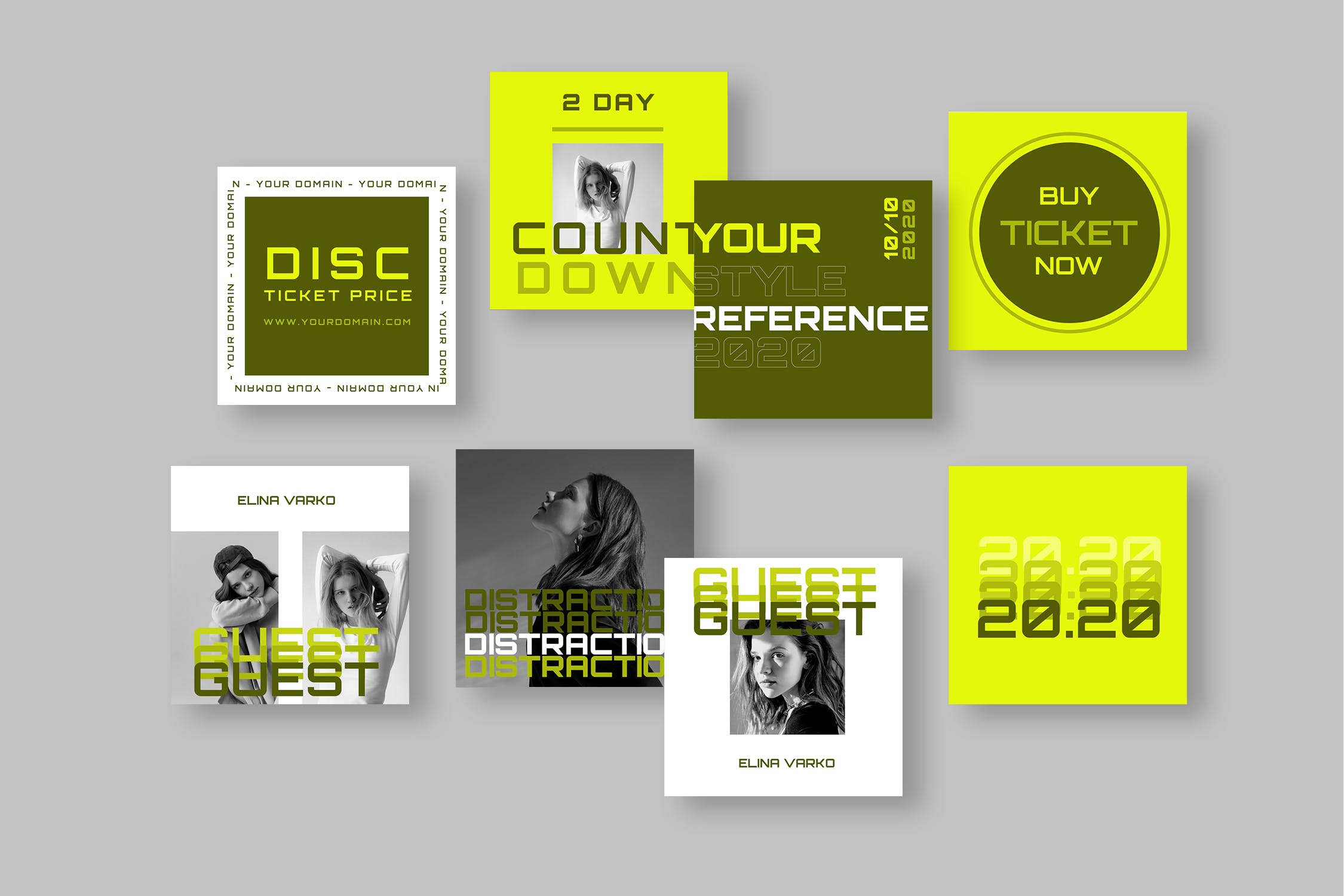 双色调设计风格Instagram文章贴图模板素材库精选 Three Duotone Instagram Post Template插图(3)