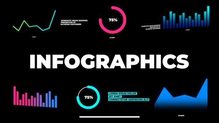 6个时尚独特的动画图表标题素材库网精选fcpx模板