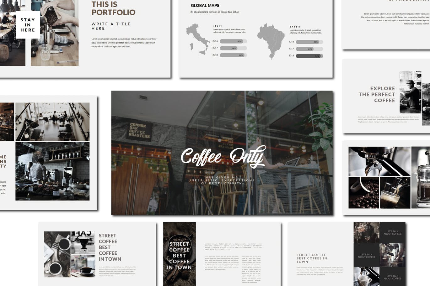 咖啡品牌/咖啡店策划方案素材库精选PPT模板 Coffee | Powerpoint Template插图