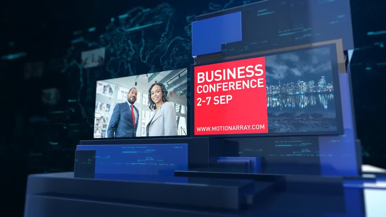 动态现代风格商务公司会议多图展示素材库精选AE模板