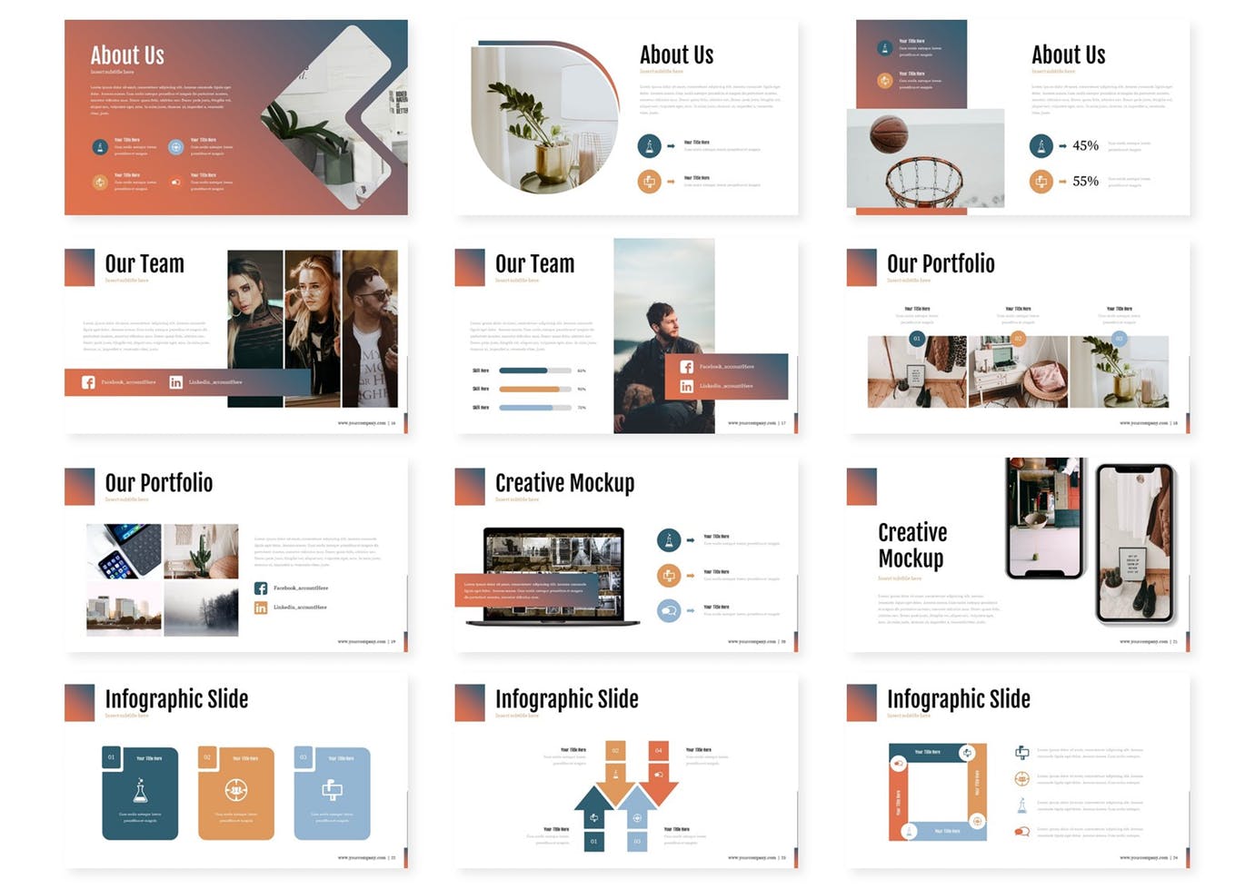 简约时尚高端多用途的powerpoint幻灯片演示模板（pptx）插图(2)
