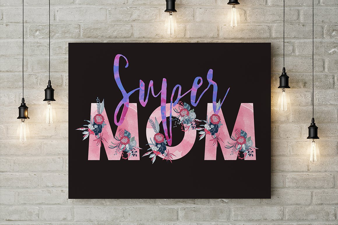 创意水彩手绘花卉装饰字体素材 Stories 2插图(4)