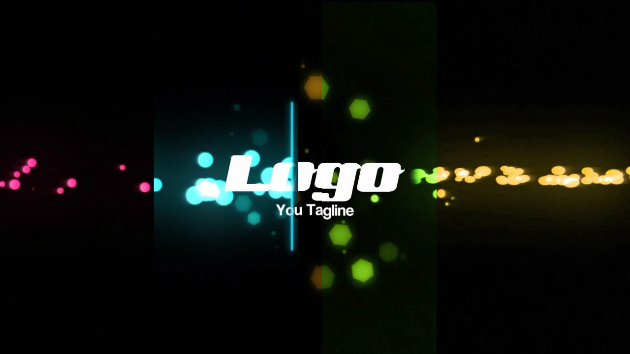 抽象的霓虹灯形状徽标展示素材库推荐PR模板