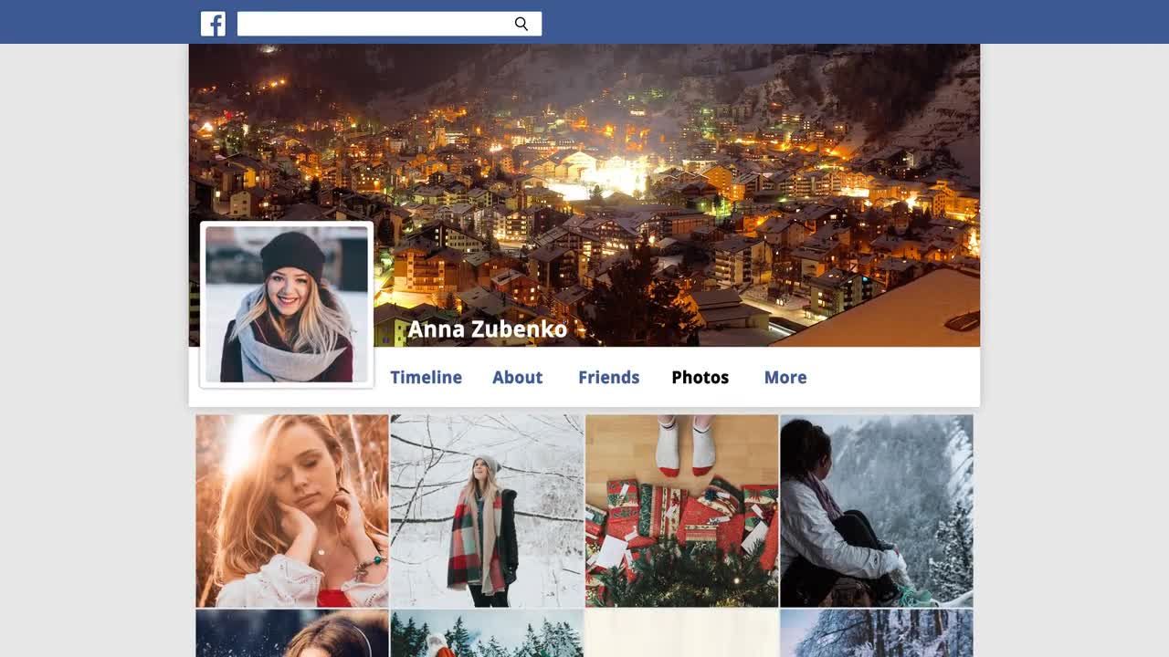 清新简洁的社交媒体照片展示素材库精选AE模板