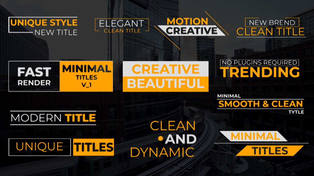 金色全屏标题动态展示素材库精选pr模板