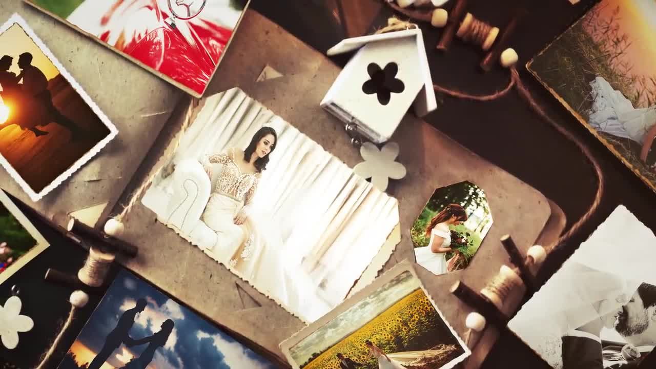 浪漫的婚礼回忆照片素材库精选pr模板