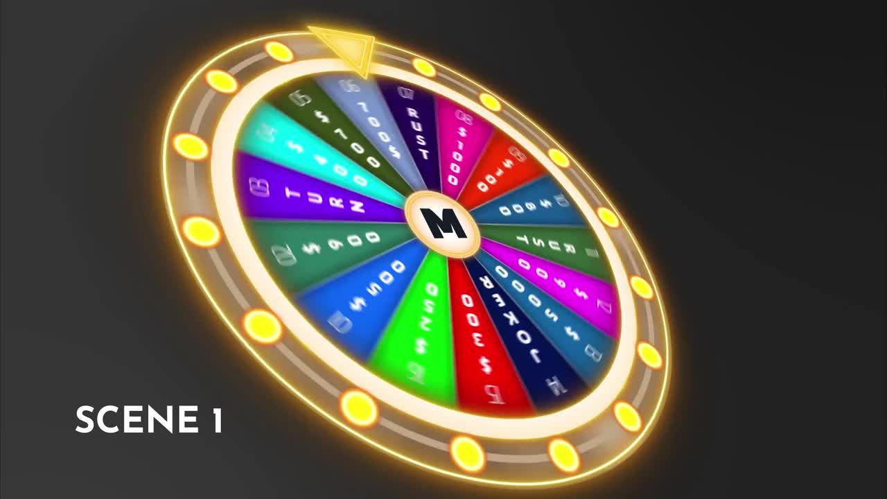 财富之轮转盘摇奖动画特效素材库精选AE模板