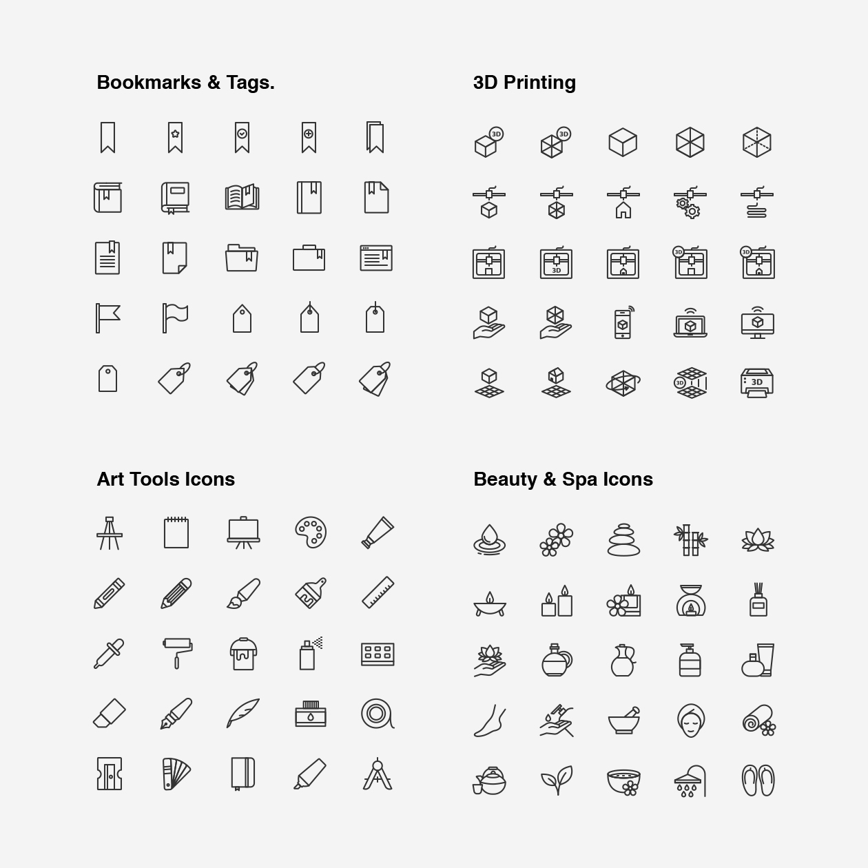 2120枚网站&APP设计师必备的矢量线性素材库精选图标集 Ultimate Icons Growing Pack插图(2)