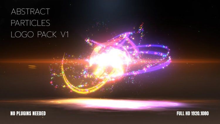 明亮活力的发光粒子展示徽标素材库精选AE模板