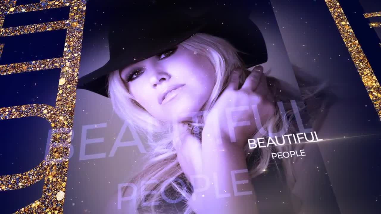 带有闪亮发光相框的精美奢华缓慢过渡素材库精选AE模板