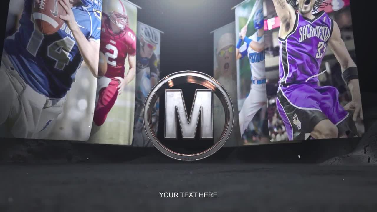 金属光泽体育节目LOGO标志片头素材库精选AE模板