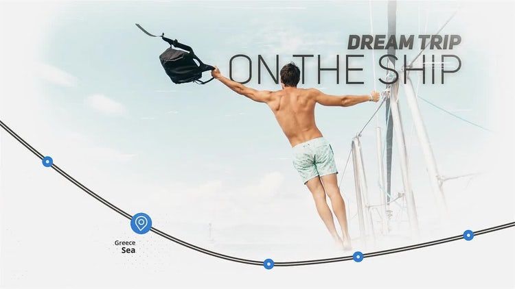 简洁的富有创意的旅行动画ae模板