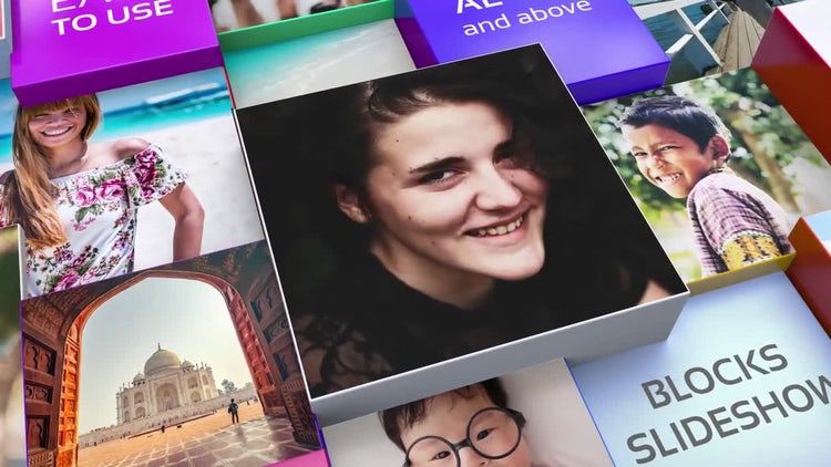 Blocks Slideshow照片相册素材库精选AE模板