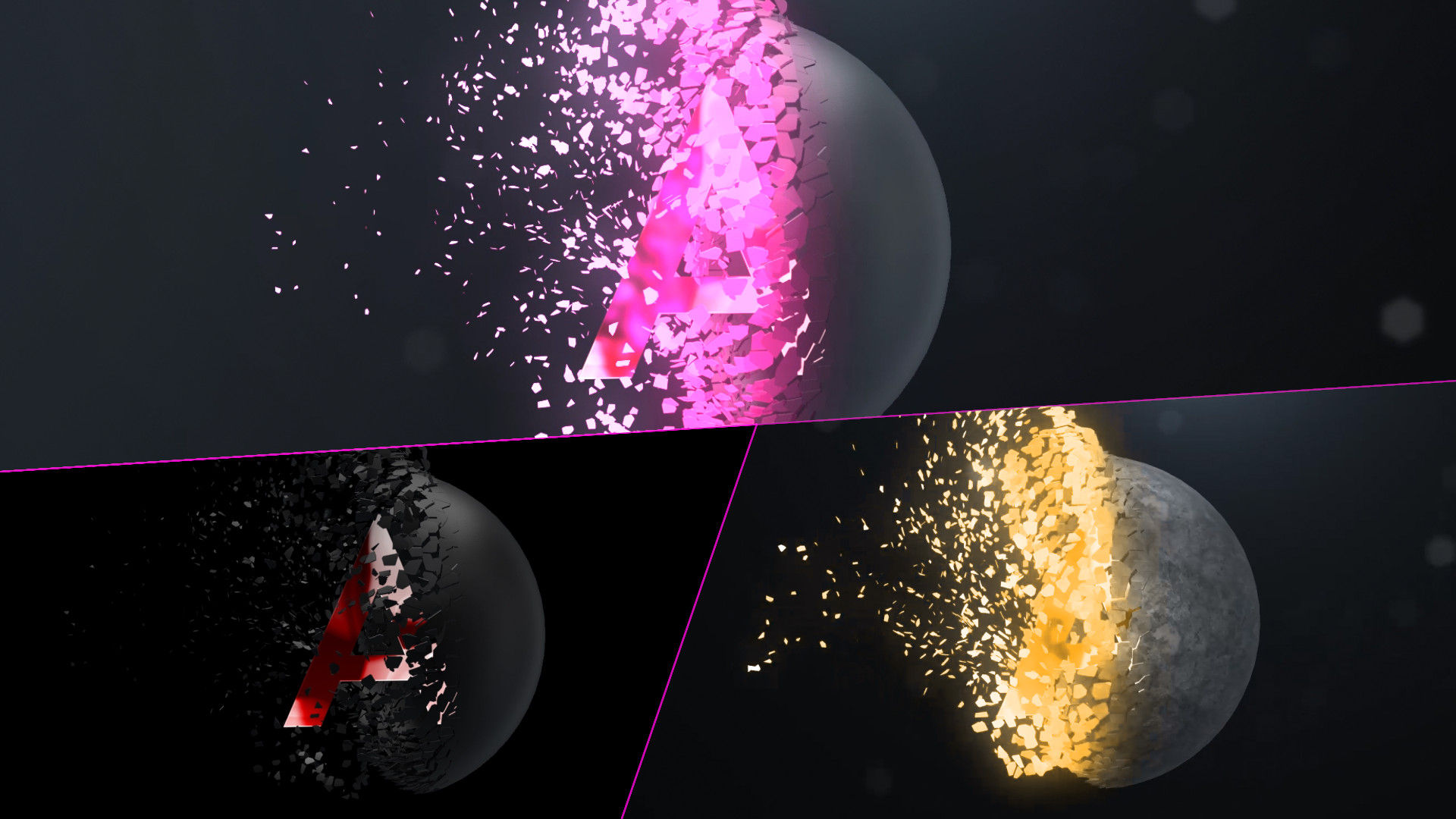 动态动画3D球体慢慢分解显示徽标素材库推荐Pr模板