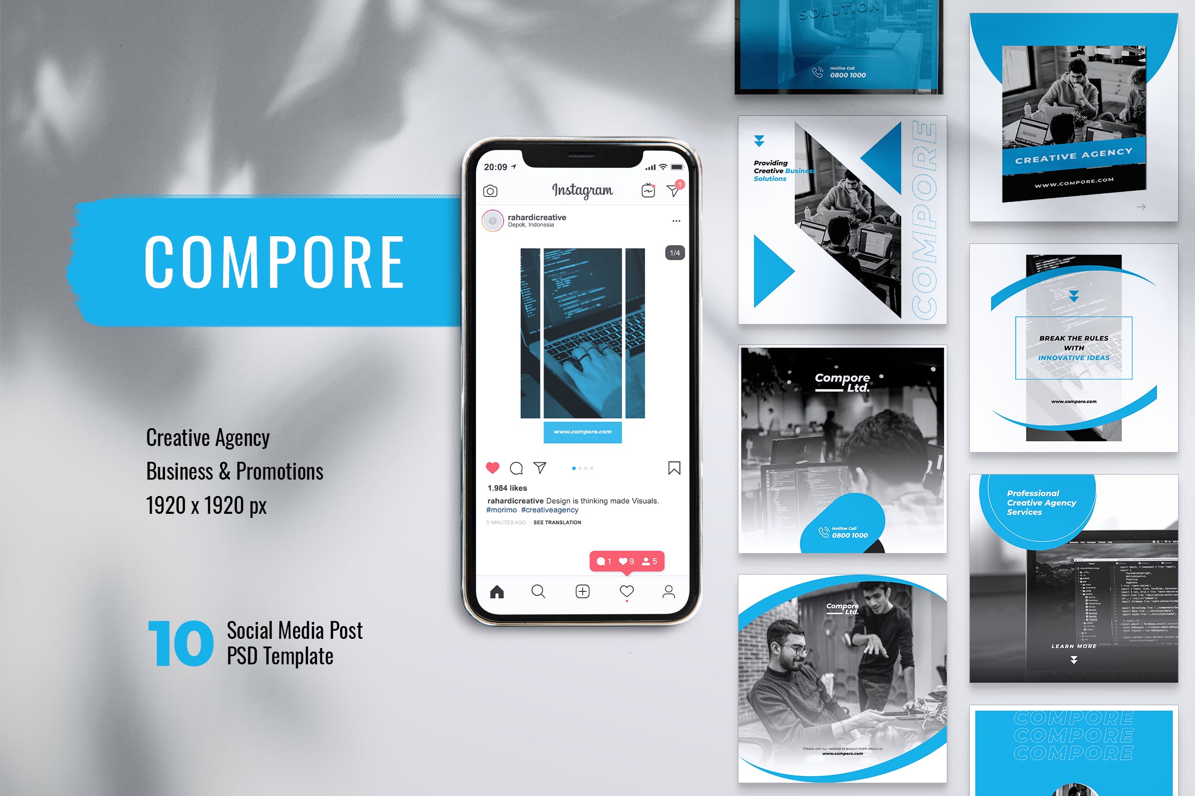 数字营销Instagram&Facebook贴图设计模板素材库精选 COMPORE Digital Marketing Instagram/Facebook Post插图