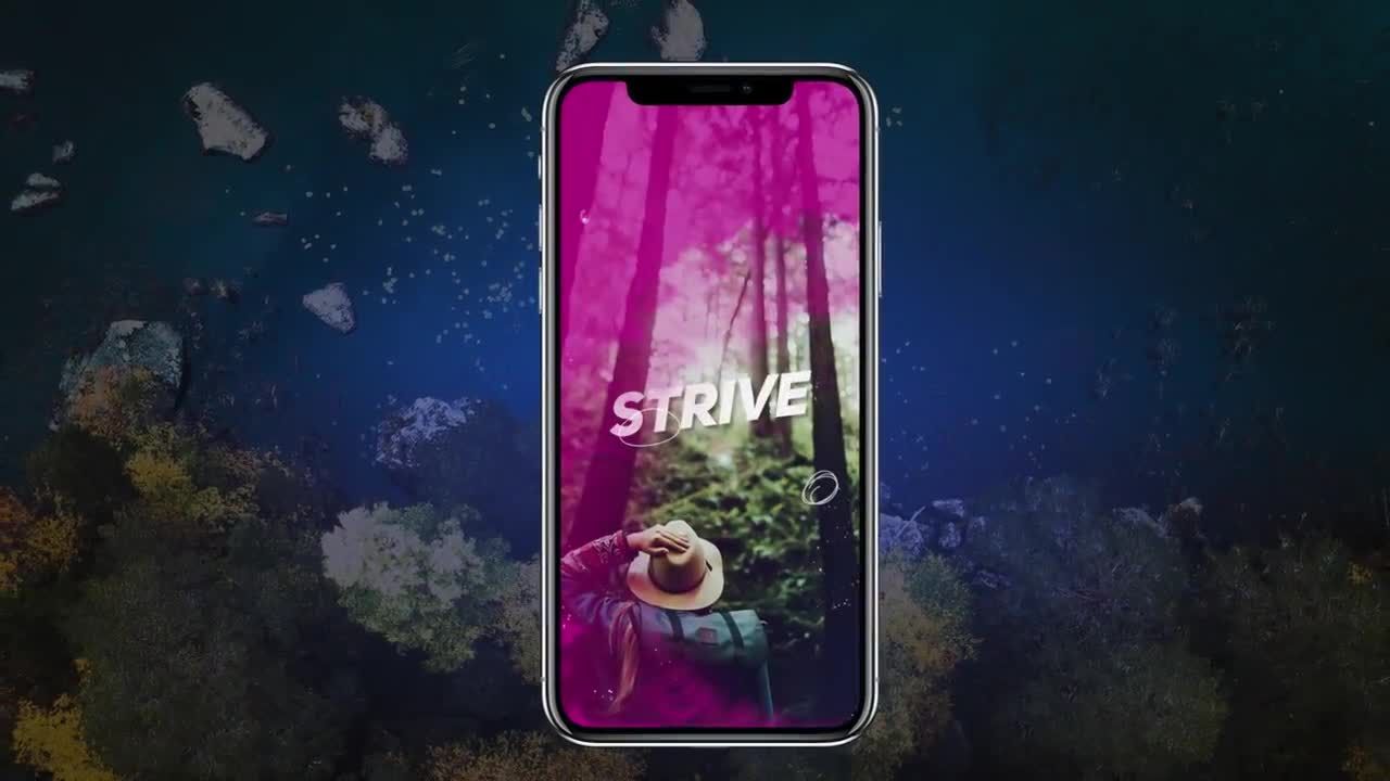 手机屏幕Instagram的动态故事幻灯片Pr模板