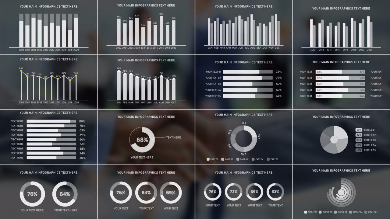 简单的信息图表素材库精选AE模板