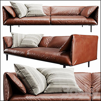 双人位皮质沙发素材之家精选3D模型