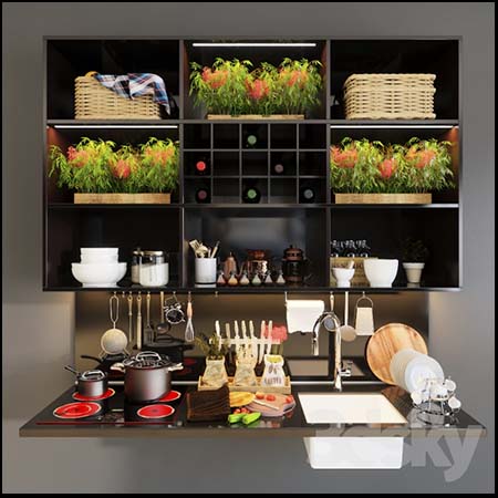 厨房用具和厨房摆件素材之家精选3D模型