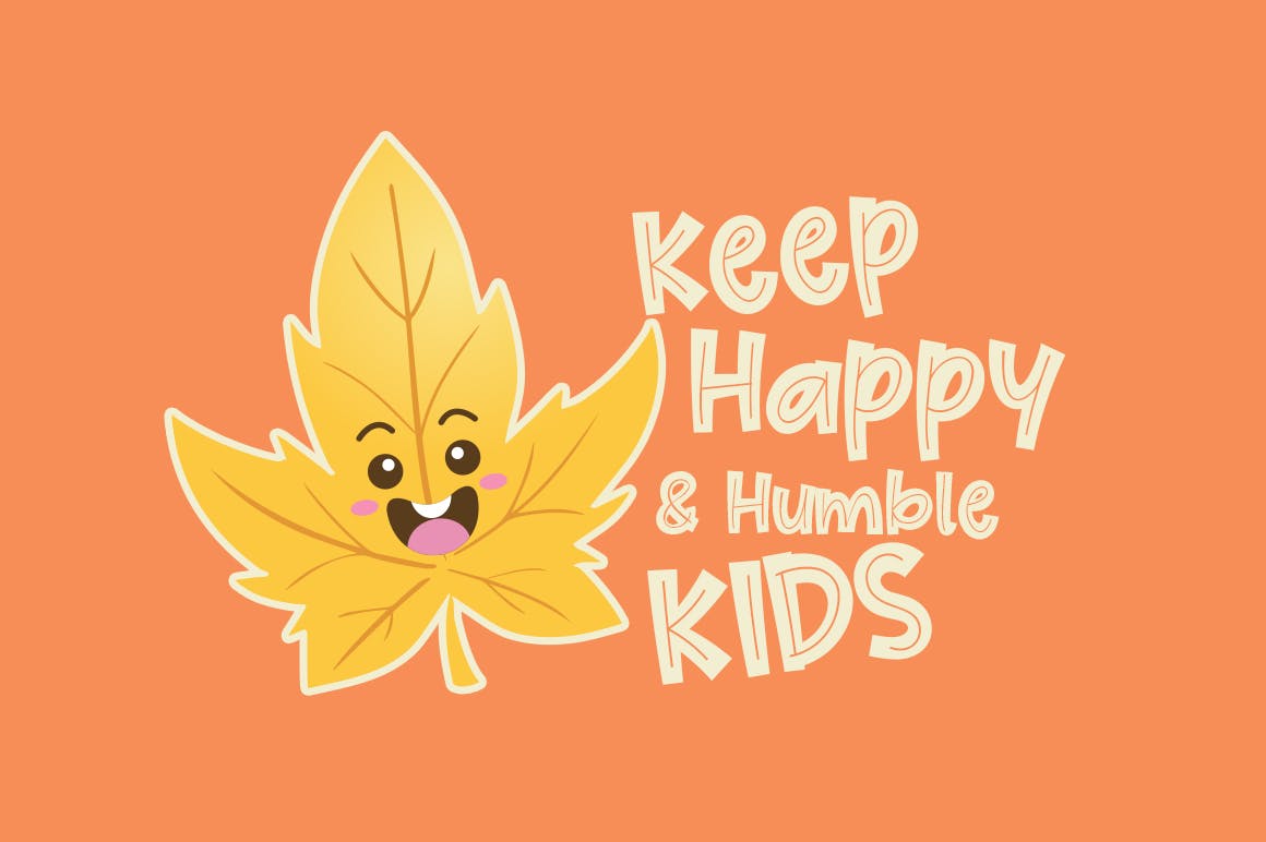 可爱风格枫叶装饰设计英文无衬线字体 Cute Maple Font插图(3)