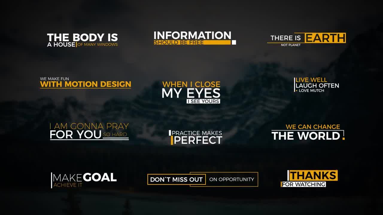 12个智能干净现代全屏标题动画素材库精选AE模板