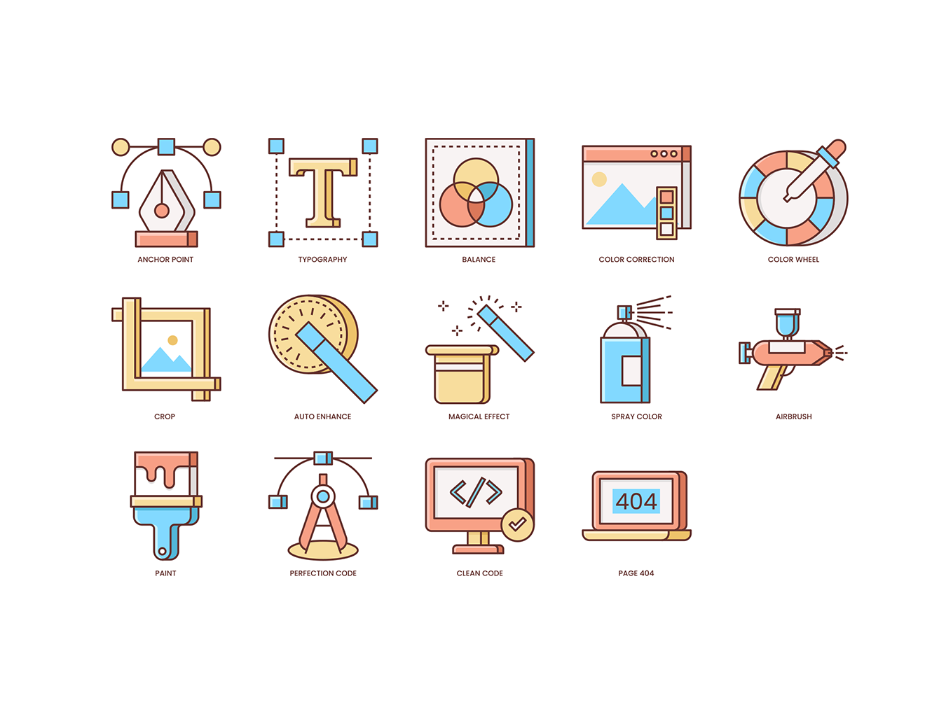 设计主题的扁平化图标套装下载[Ai,PSD]插图(4)