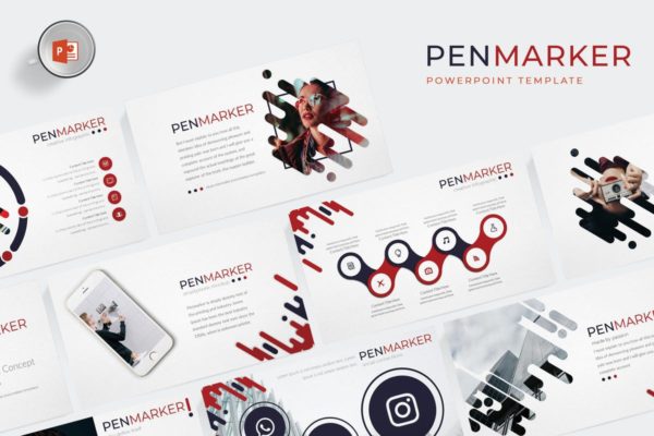 市场调研分析报告PPT幻灯片模板 Penmarker – Powerpoint Template