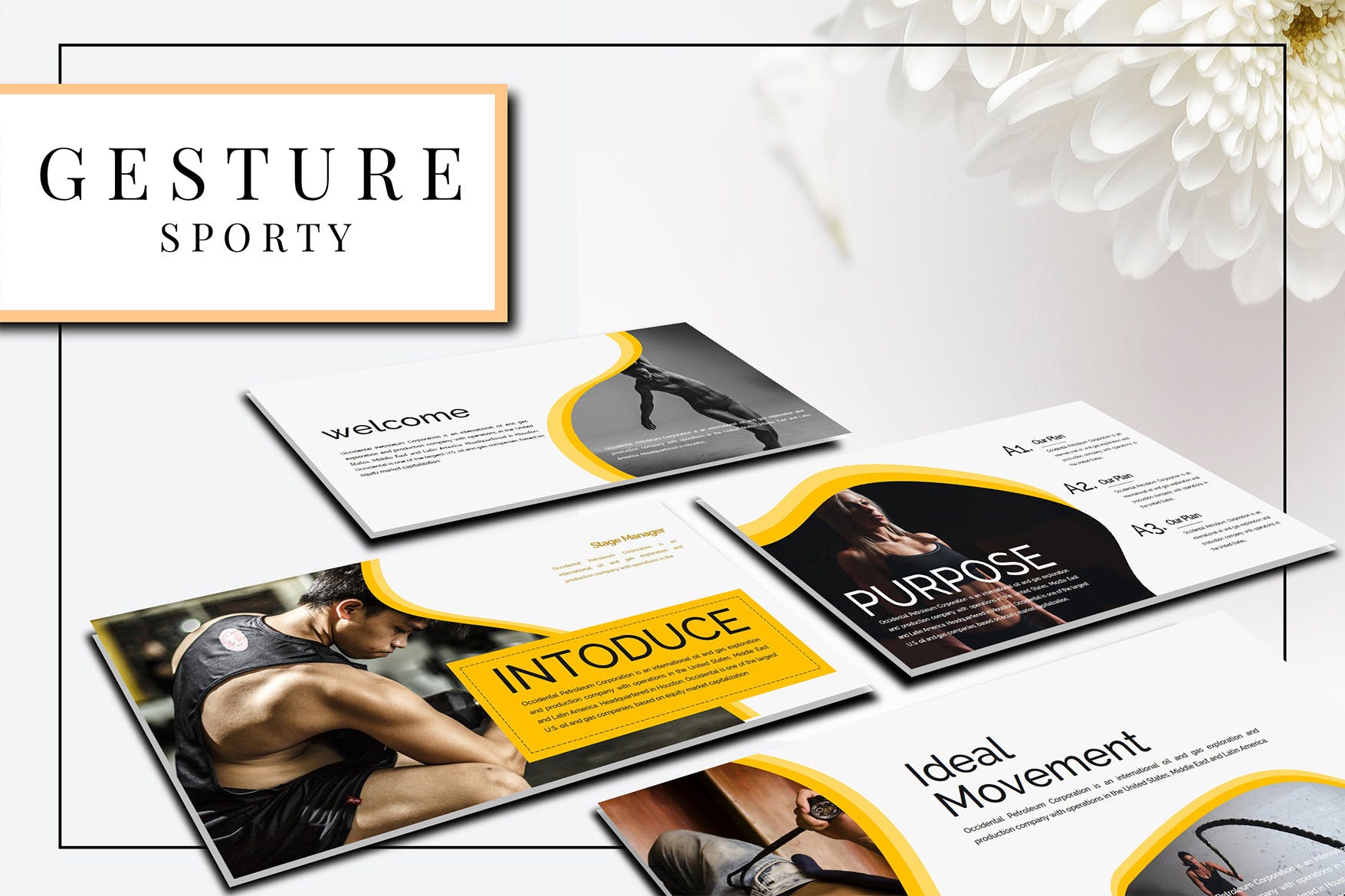 健身计划/健身俱乐部主题PPT幻灯片模板 Gesture Athletics Powerpoint Template插图(4)