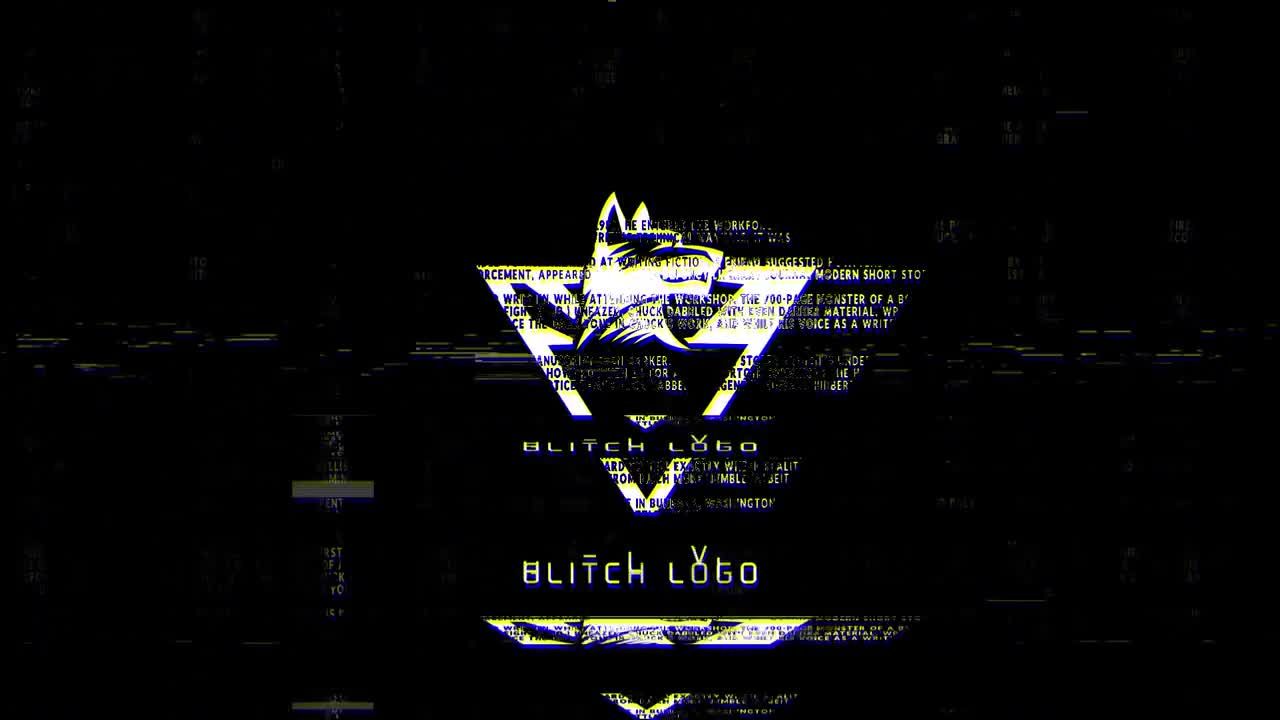 一种经过增强的小故障徽标素材库精选AE模板