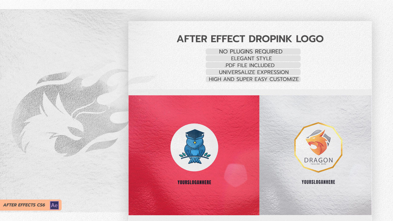 动画精美的滴墨徽标素材库精选AE模板