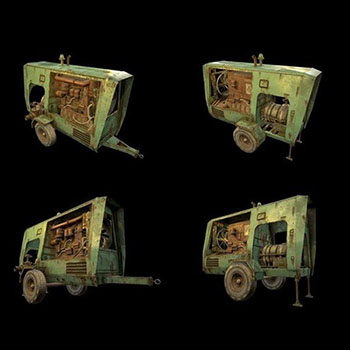 老式破旧柴油发电机素材之家精选3D模型