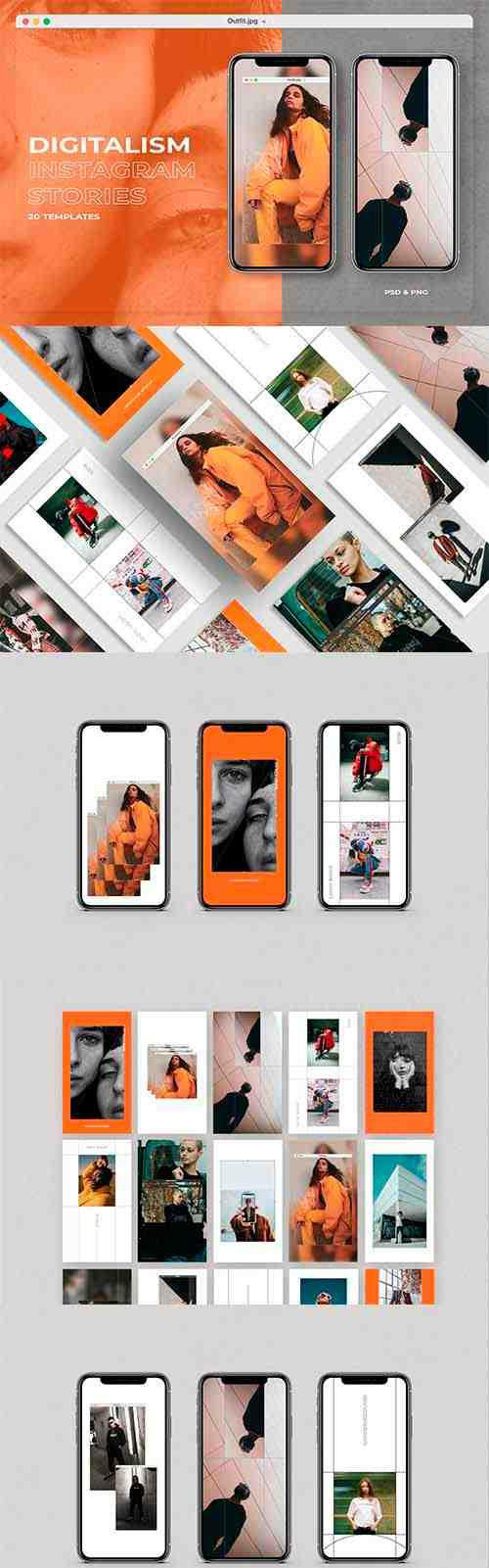 时尚现代风格Instagram社交故事模板素材库精选插图