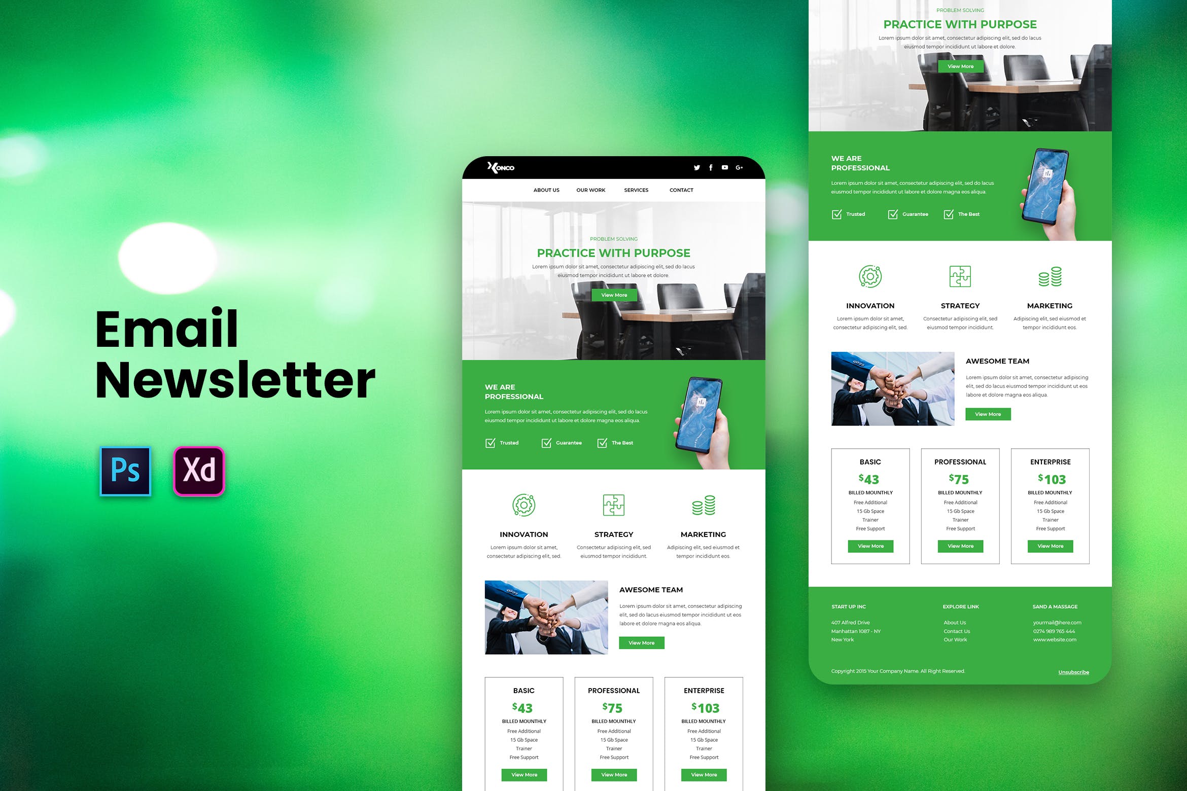 创意互联网产品服务推广EDM邮件模板素材库精选下载 Email Newsletter插图