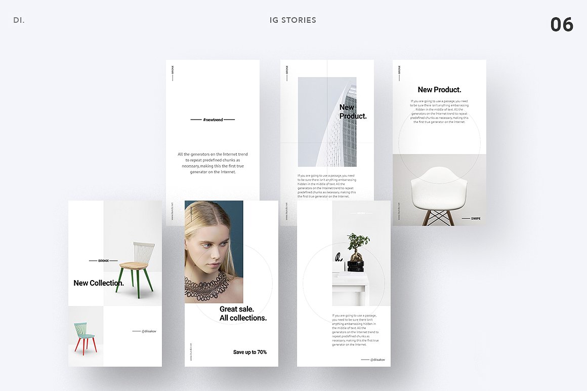 时尚创意Instagram故事贴图模板素材库精选合集 BRONX Light Instagram Stories Pack插图(9)