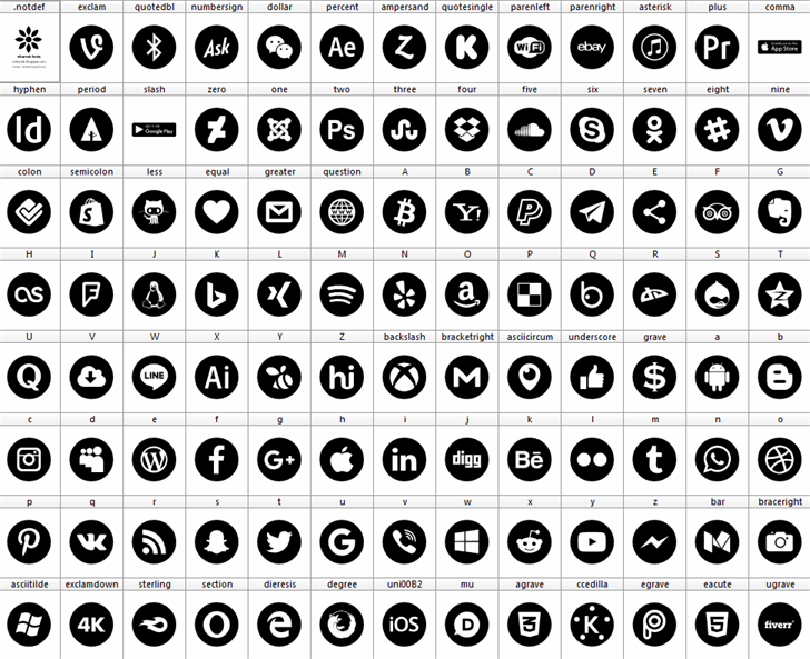 font 100 icons font插图
