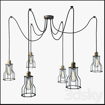 美式复古餐厅酒吧天女散花吊灯素材之家精选3D模型