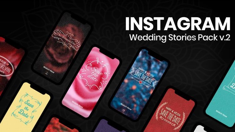 Instagram故事婚礼两部分素材库精选AE模板
