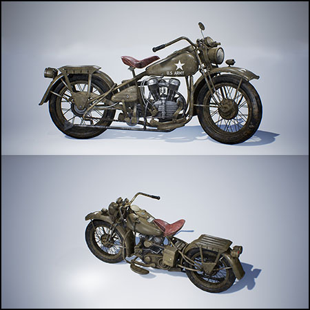 二战哈雷戴维森摩托车素材之家精选3D模型