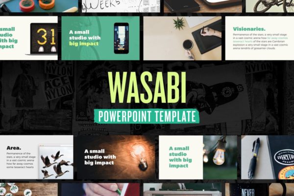 多用途营销/产品演示PPT模板素材 Wasabi — Powerpoint Presentation Template