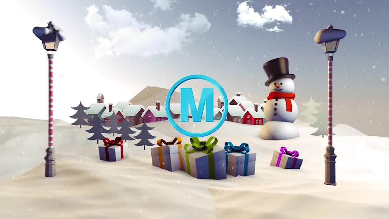 动画3D圣诞节介绍素材库精选AE模板